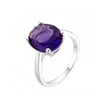 Cargar imagen en el visor de la galería, Anillo con piedra ovalada violeta