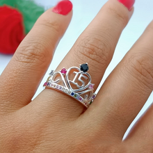 Cargar imagen en el visor de la galería, Anillo con forma de corona princesa