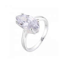 Cargar imagen en el visor de la galería, Anillo con corte navette transparente