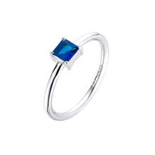 Cargar imagen en el visor de la galería, Anillo con piedra cuadrada azul
