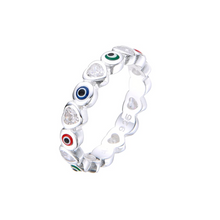 Cargar imagen en el visor de la galería, Anillo De Ojos Turco Y Puntos De Luz