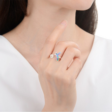 Cargar imagen en el visor de la galería, Anillo de colibrí y flor