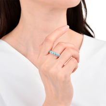 Cargar imagen en el visor de la galería, Anillo con diseño de ojo turco celeste