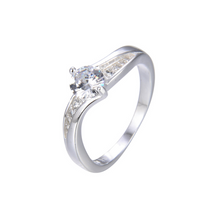 Cargar imagen en el visor de la galería, Anillo de compromiso elegante y moderno