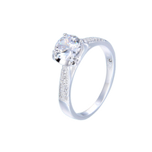 Cargar imagen en el visor de la galería, Anillo de compromiso con piedra redonda
