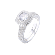Cargar imagen en el visor de la galería, Anillo de compromiso con piedra cuadrada