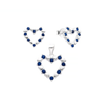 Cargar imagen en el visor de la galería, Conjunto de aretes y dije de corazón