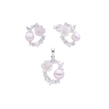 Cargar imagen en el visor de la galería, Conjunto de aretes y dije de plata