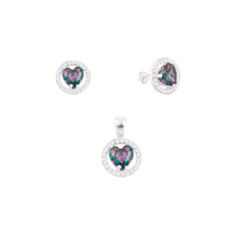 Cargar imagen en el visor de la galería, Conjunto de aretes y dije de corazón