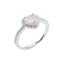 Cargar imagen en el visor de la galería, Anillo de corazón con piedra rosa