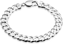 Cargar imagen en el visor de la galería, Pulsera de plata de ley 925 italiana  de corte diamante para hombre