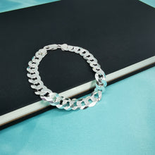 Cargar imagen en el visor de la galería, Pulsera de plata de ley 925 italiana  de corte diamante para hombre