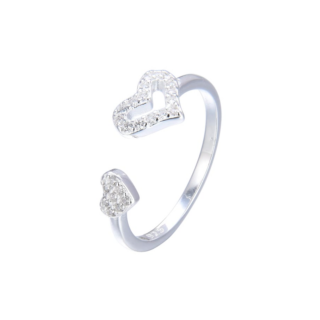 Anillo de corazones ajustable