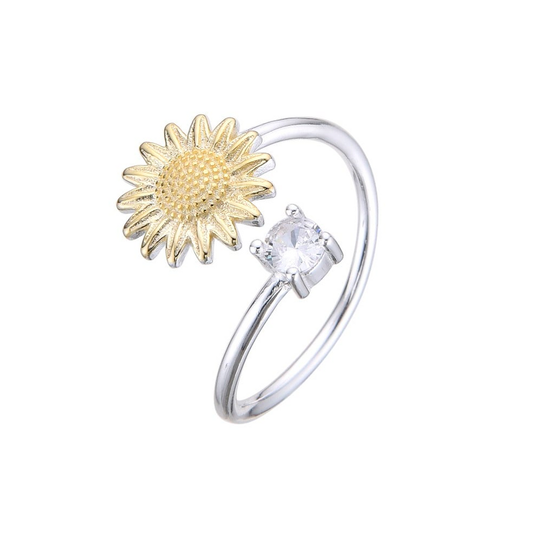 Anillo de girasol ajustable