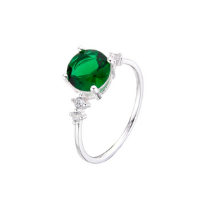 Anillo de plata con corte redondo