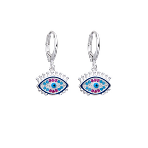 Aretes huggies de ojo turco