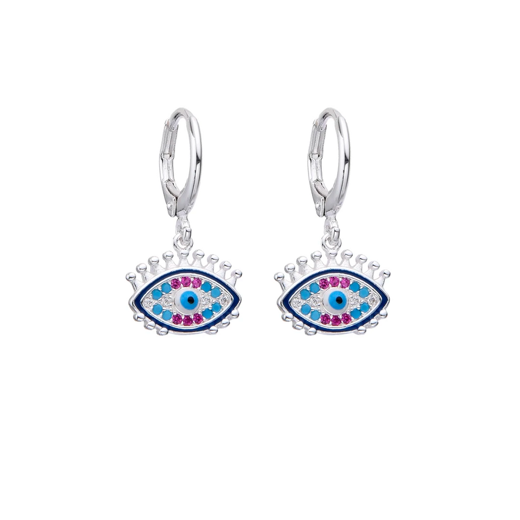 Aretes huggies de ojo turco