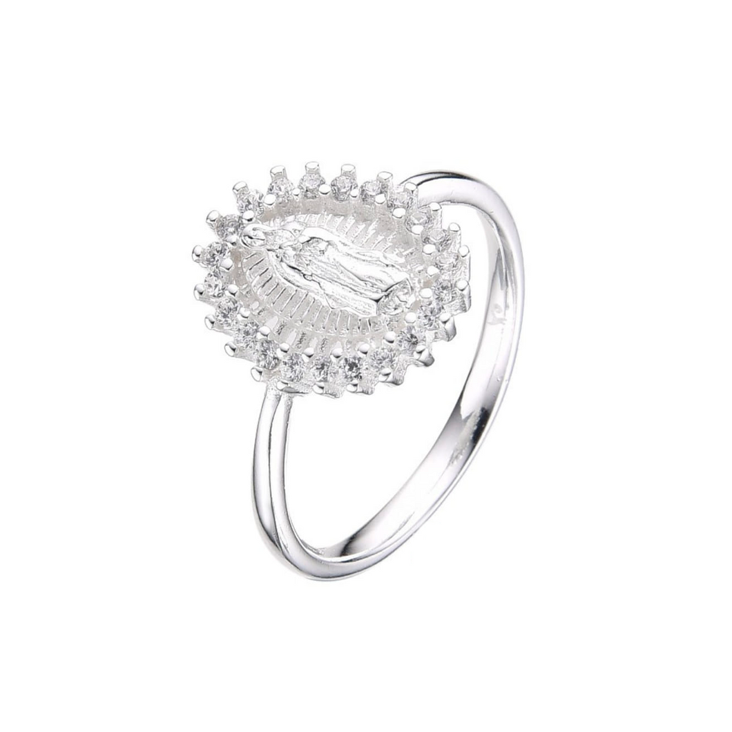 Anillo con diseño de la Virgen María