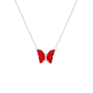 Gargantilla de mariposa roja