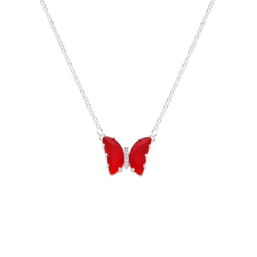 Gargantilla de mariposa roja