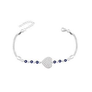 Pulsera de ojos turcos y corazón