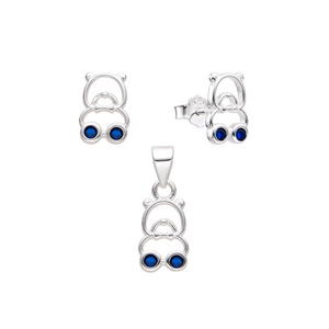 Set de joyería con forma de osos de plata 925